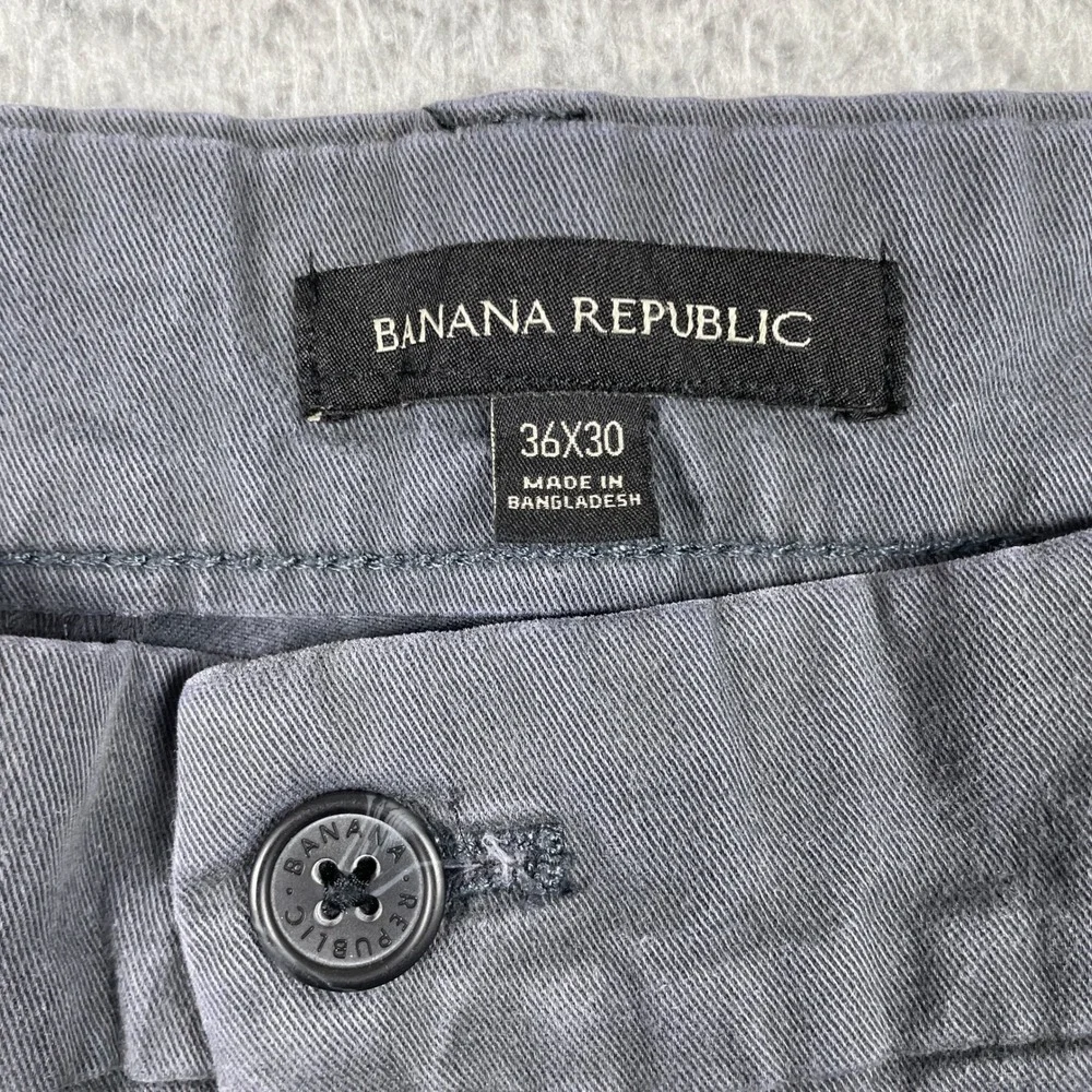 Banana Republic Chino Pants Mens 36x30 Gray Fulton Skinny Stretch Preppy